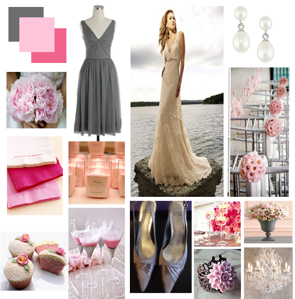 Pink Gray Wedding Colors
